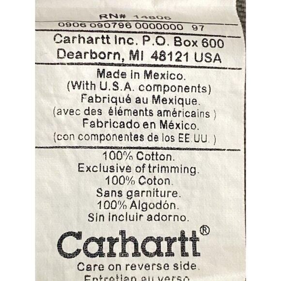 Carhartt Canvas Dungaree Carpenter Work Pants Mens 36x30 Relaxed Desert Duck B11 - Picture 7 of 16